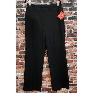 Vintage Women's Oscar Oscar de la Renta Black Lace Staight Leg Wide Pant Size 10